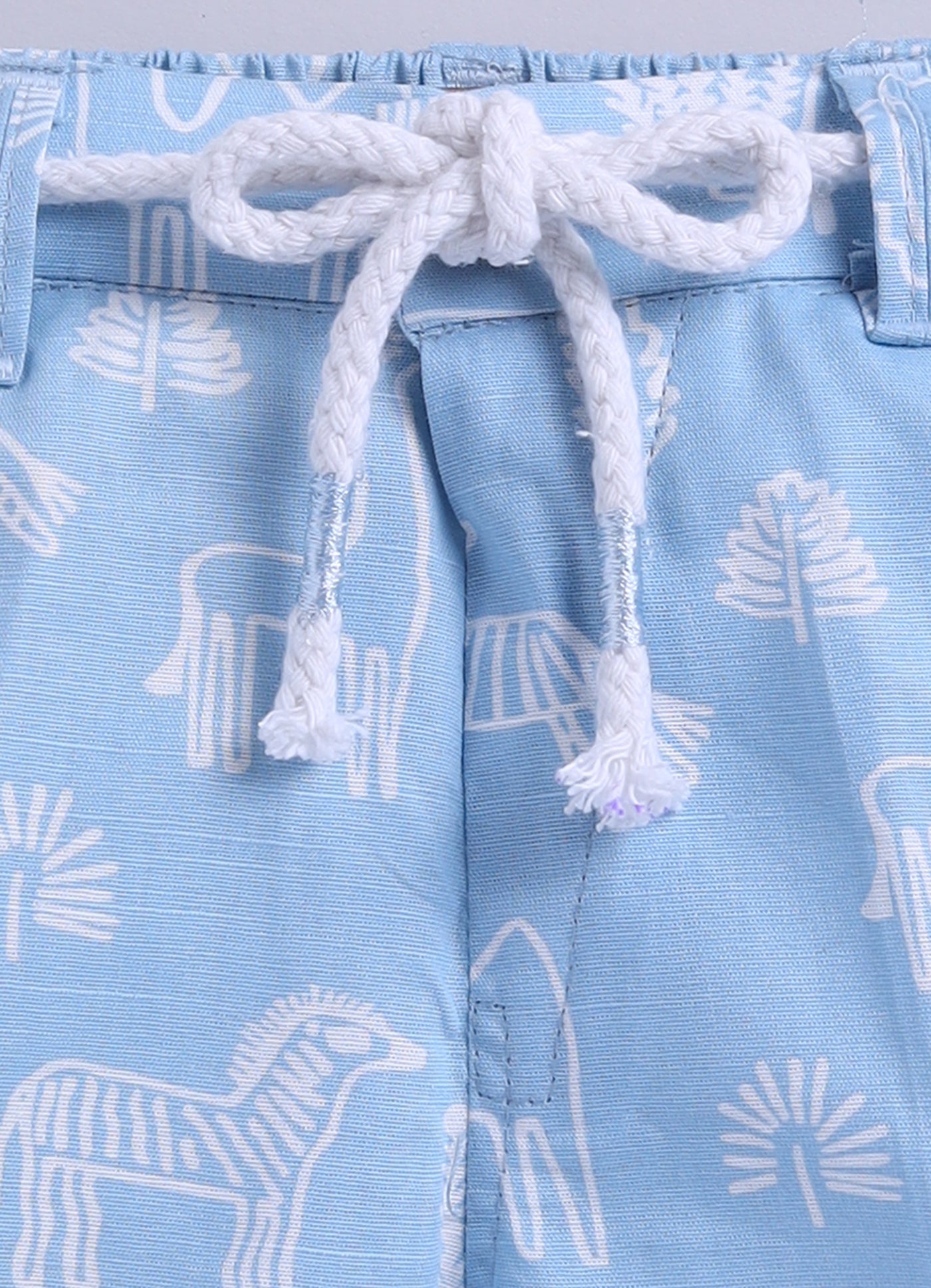 Boys Animal Printed Pure Cotton Shirt & Pant Set - Blue