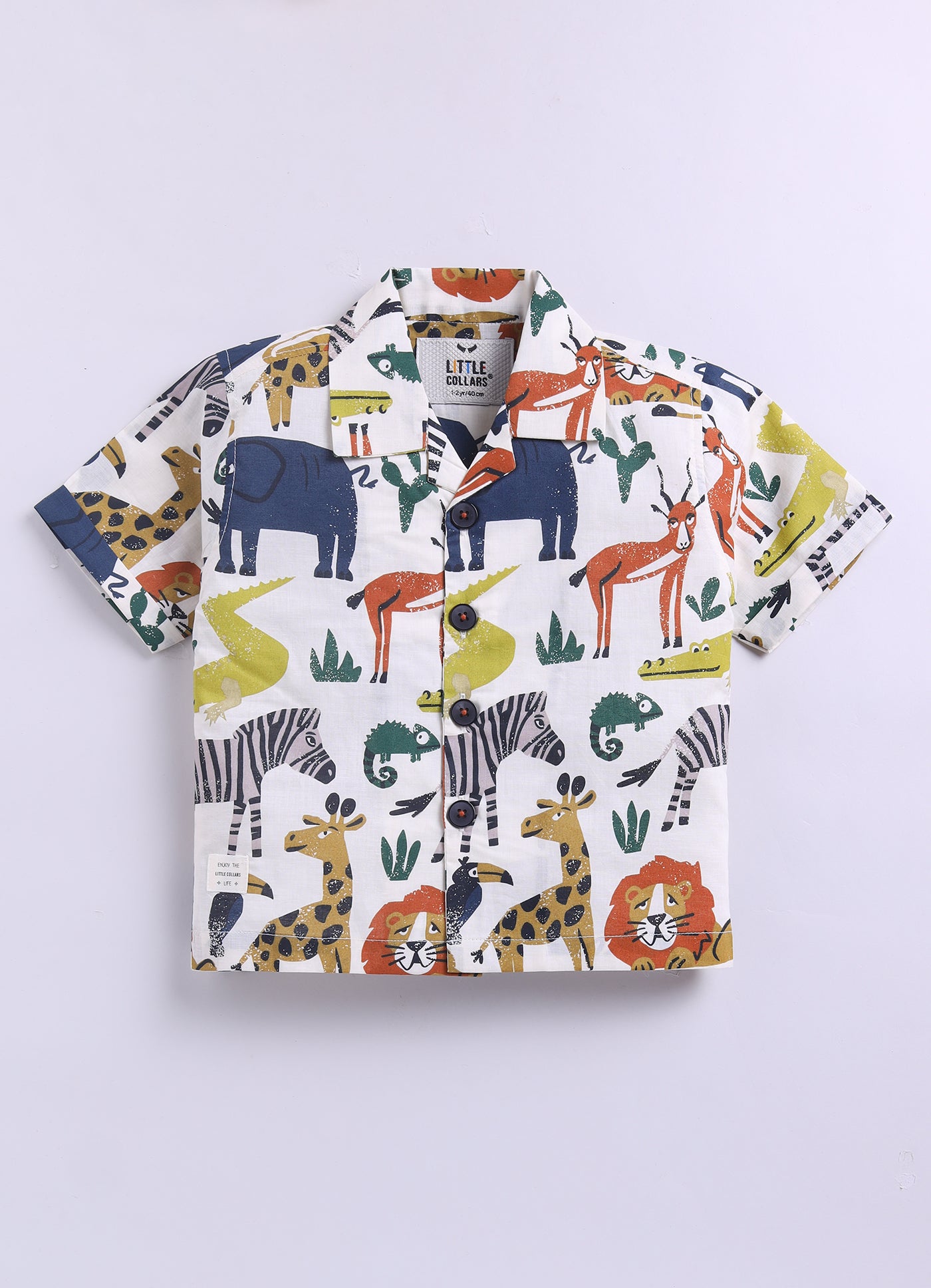 Boys Animal Printed Pure Cotton Shirt & Pant Set - Multi