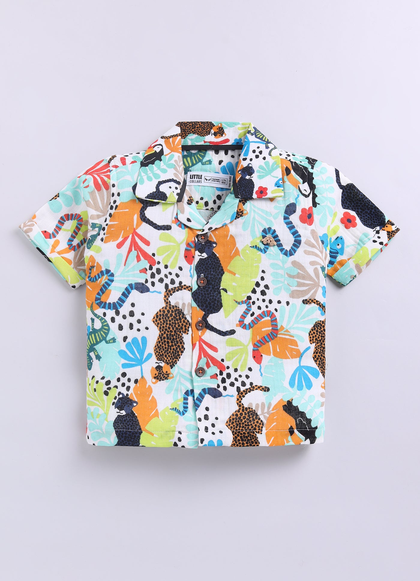 Boys Abstract Printed Muslin Cotton Shirt & Pant Coord Set - Multi