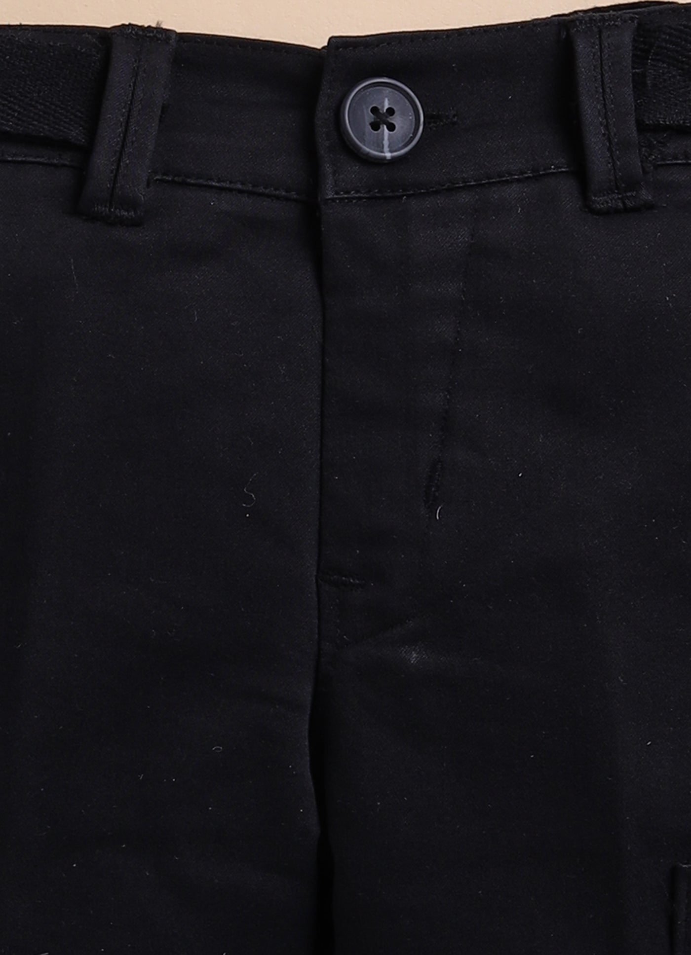 Boys Pure Cotton Lemonade Cotton Shirt Pant Casual Set - Black