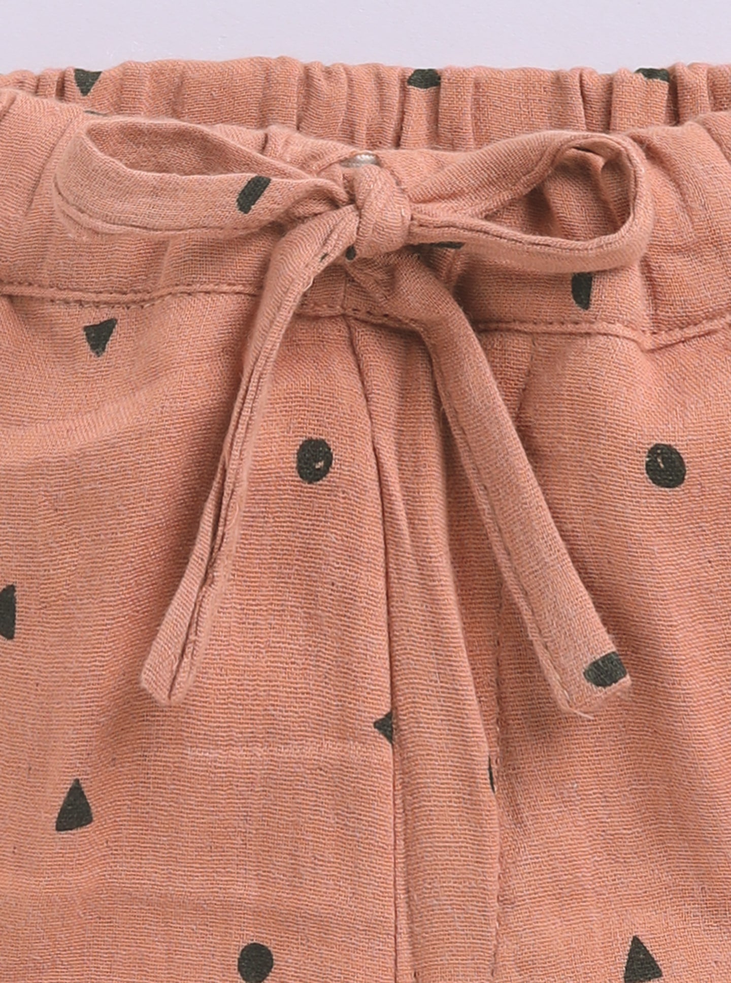 Boys Musin Cotton Kurta Shirt and Shorts Set - Brick