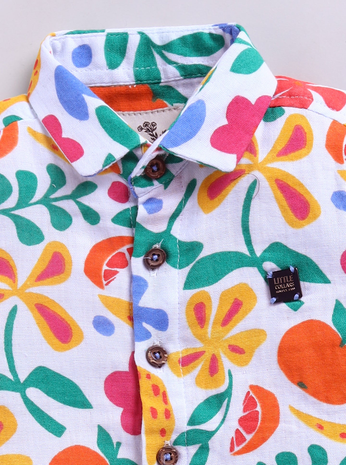Boys Muslin Cotton Shirt Half Pant Coord Set- Multi