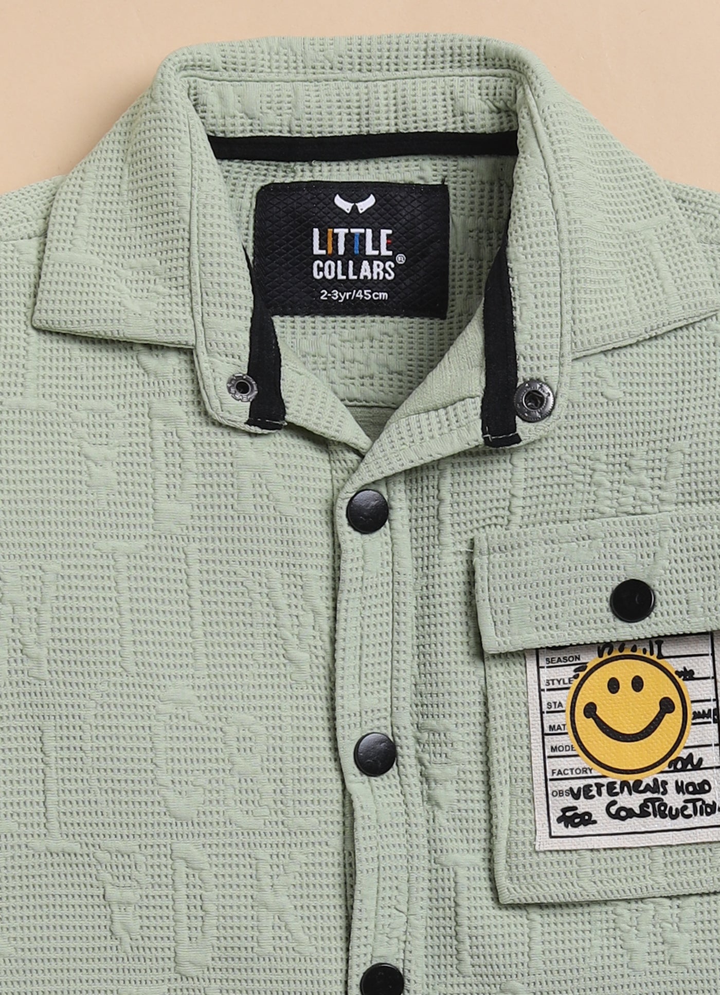 Boys Solid Bright Airport Look Full Sleeves Knitted Shirt, Trousers with Tshirt and Bag Casual Coord Set - Green
