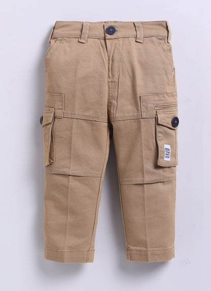 Super Handsome Full Sleeves Denim Coat with Cotton Trousers, Half Sleeves Tshirt and Stole- Khaki