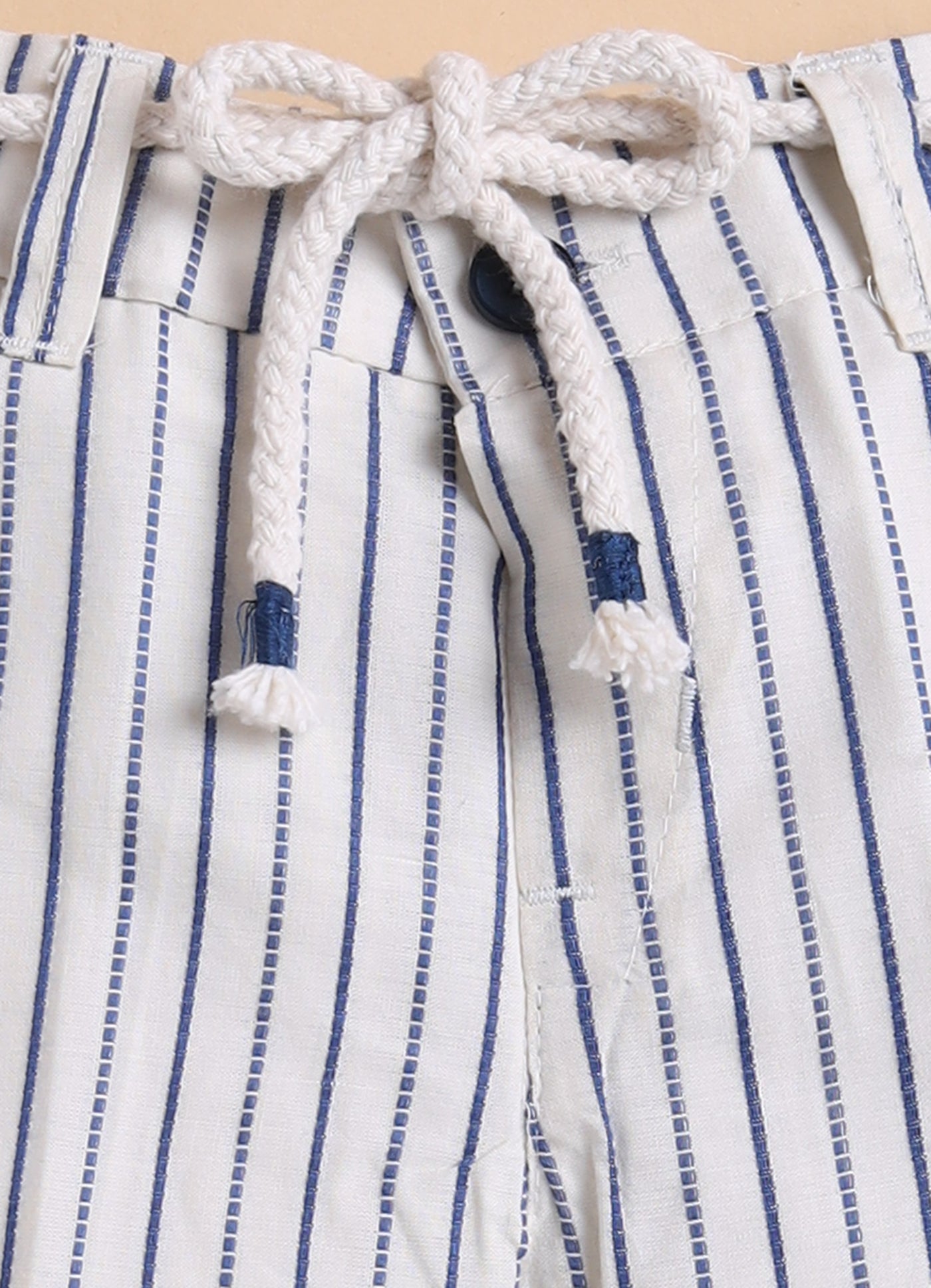 Boys Full Sleeves Cotton Striped Coat Pant Tshirt and Belt- Blue