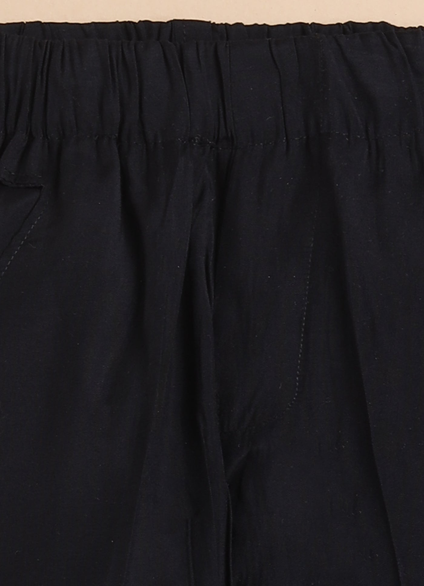 Blended Silk Full Sleeves Embellished Open Jacket, Kurta with Pajama Ethnicwear Set- Black