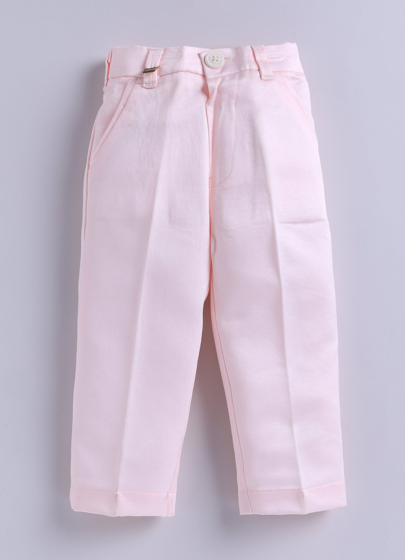 Blended Silk Full Sleeves Self Texture Achkan Bandhgala with Pants and Brooch Ethnicwear Set- Peach