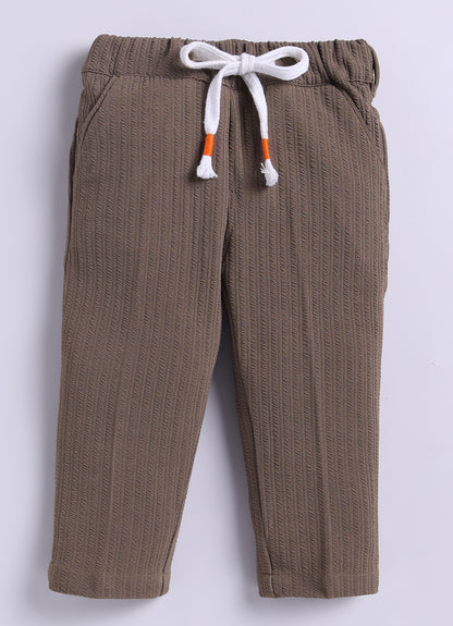 Solid Bright Airport Look Coord with Tshirt Casual Co-ord Set - Brown