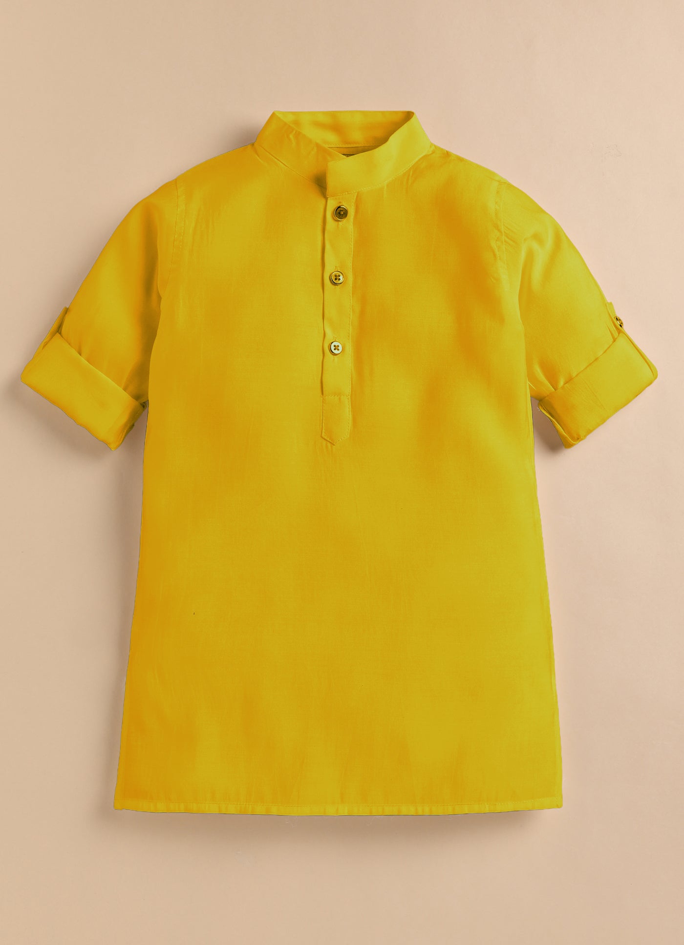 Boys Silk Blend Fabric Beadwork Embroidered Nehru Jacket, Full Sleeve Kurta and Pajama  Ethnic Set - Yellow