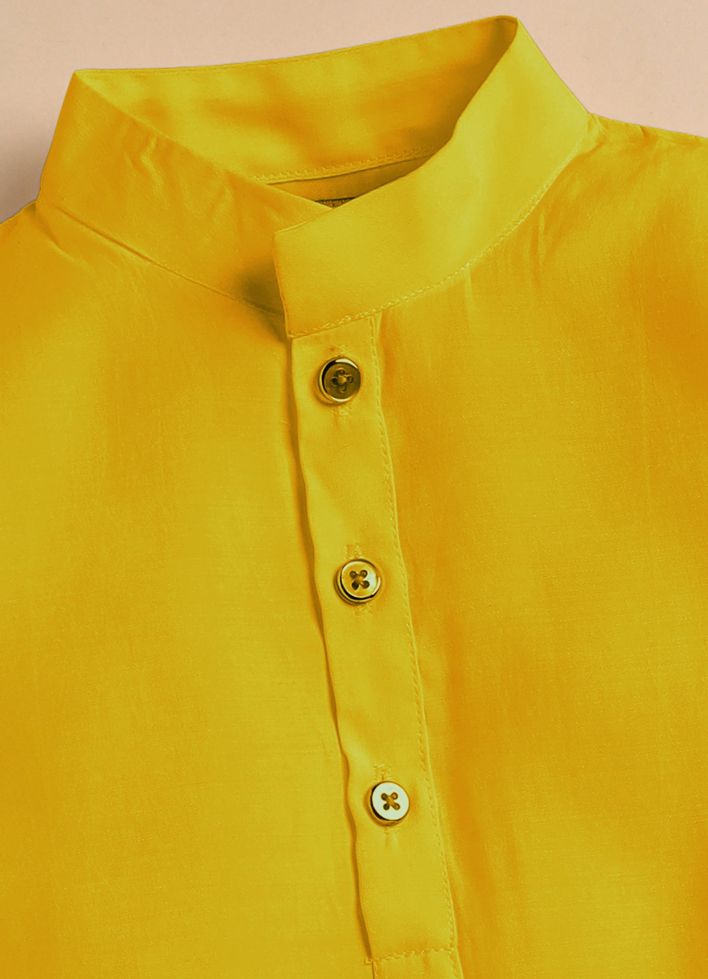 Boys Silk Blend Fabric Beadwork Embroidered Nehru Jacket, Full Sleeve Kurta and Pajama  Ethnic Set - Yellow