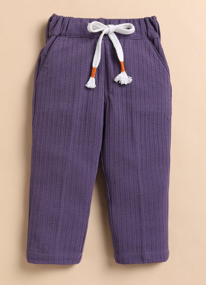 Solid Bright Airport Look Coord with Tshirt Casual Co-ord Set - Purple