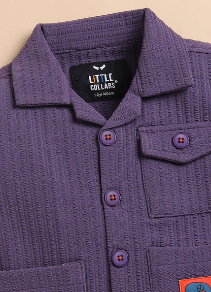 Solid Bright Airport Look Coord with Tshirt Casual Co-ord Set - Purple
