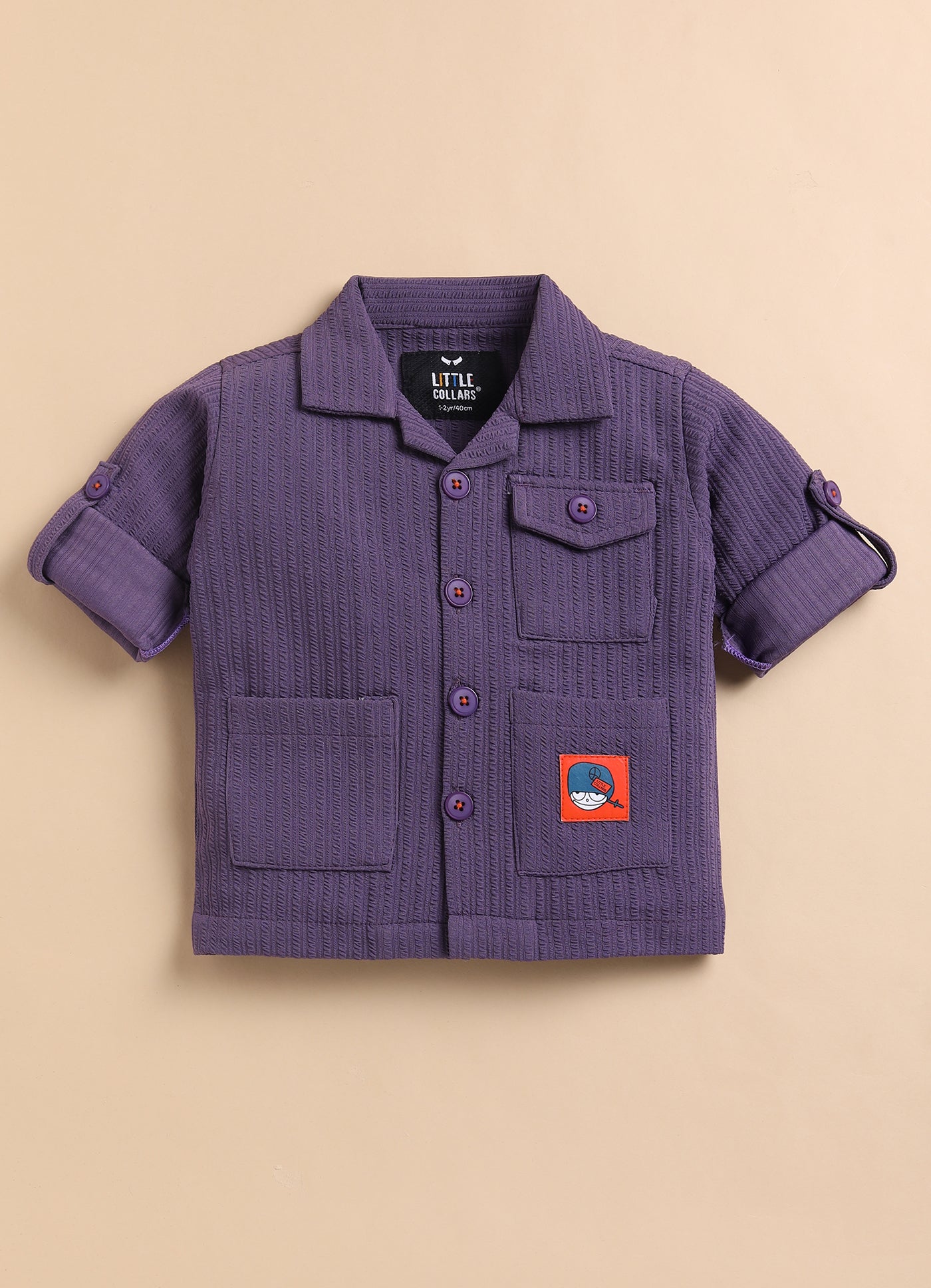 Solid Bright Airport Look Coord with Tshirt Casual Co-ord Set - Purple