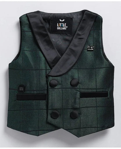 Green Jaquard Waistcoat Formal Tuxedo Co-ord Set with Bow