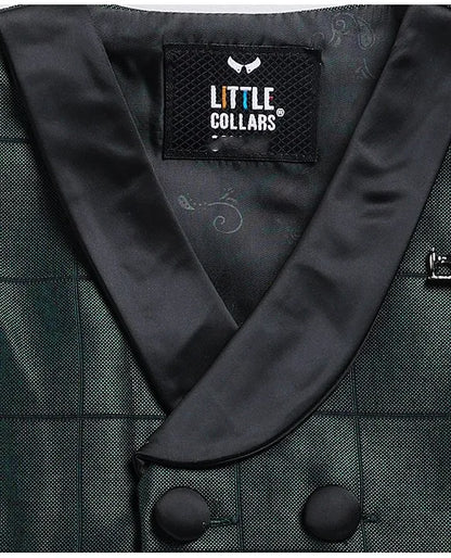 Green Jaquard Waistcoat Formal Tuxedo Co-ord Set with Bow