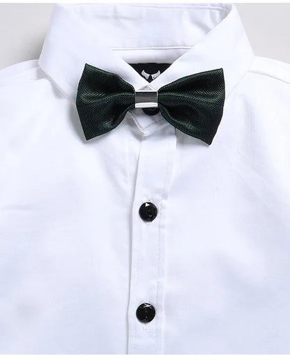 Green Jaquard Waistcoat Formal Tuxedo Co-ord Set with Bow