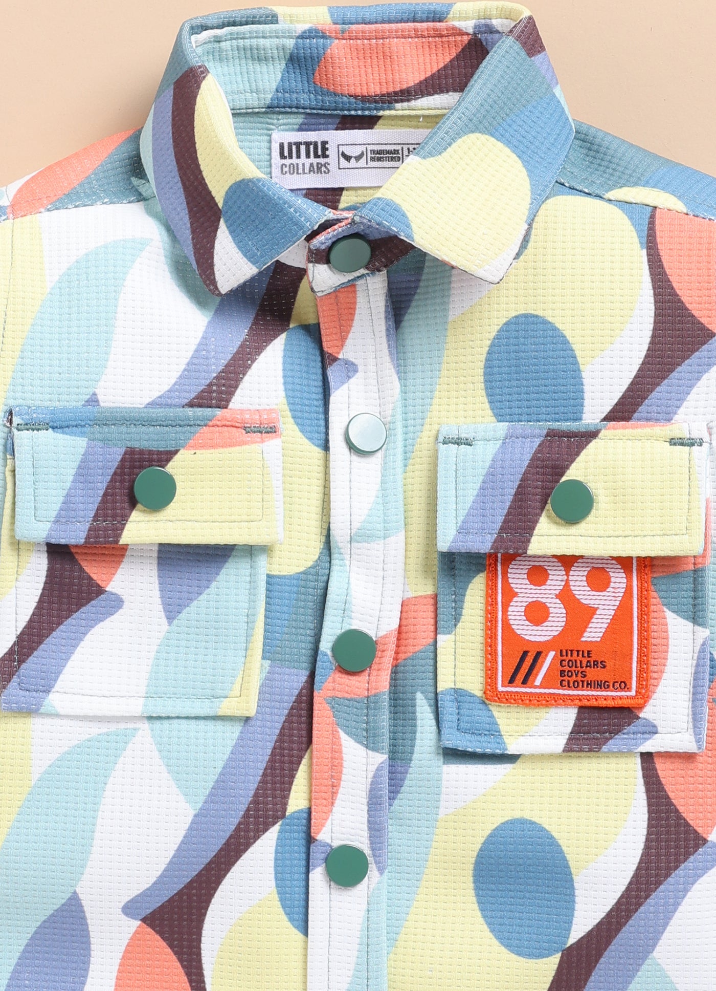 Boys Abstract Printed Bright Airport Look Coord with Tshirt Casual Set - Green