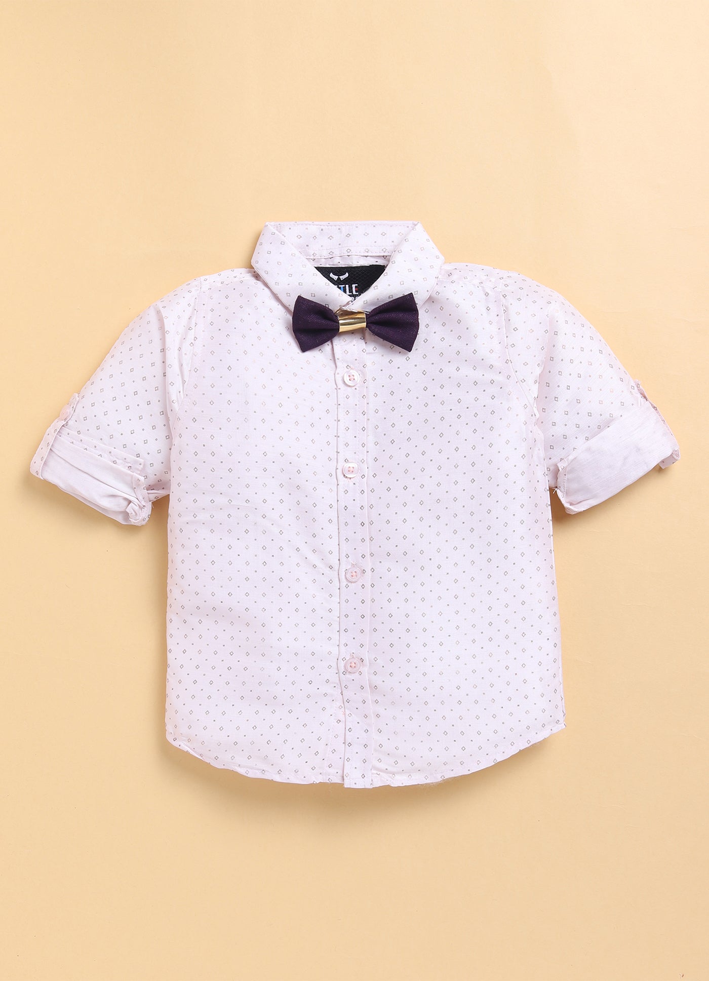 Wine Formal Partywear Self Lurex Checks Jacket Full Sleeves Shirt Pant Coord Set with Bow