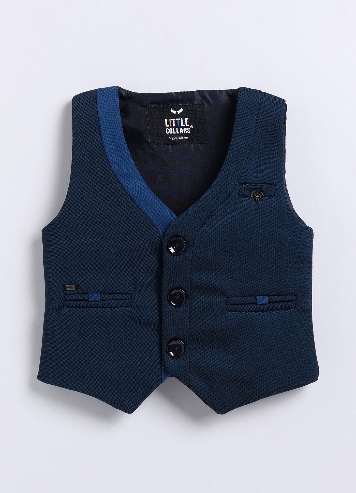 Blue Stylish Formal 4 piece Waistcoat Coord Set