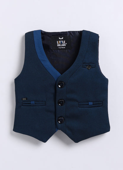 Blue Stylish Formal 4 piece Waistcoat Coord Set