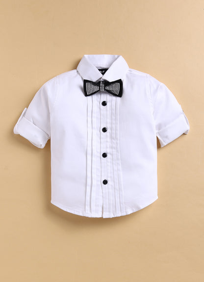 Shiny Velvet Striped Coat Tuxedo Pant Formal Shirt Suit Set with Smart Bow  - Black