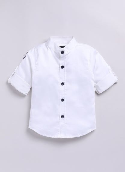 Navy Boys Full Sleeves Elegant Jaquard Nehru Jacket Coord Set