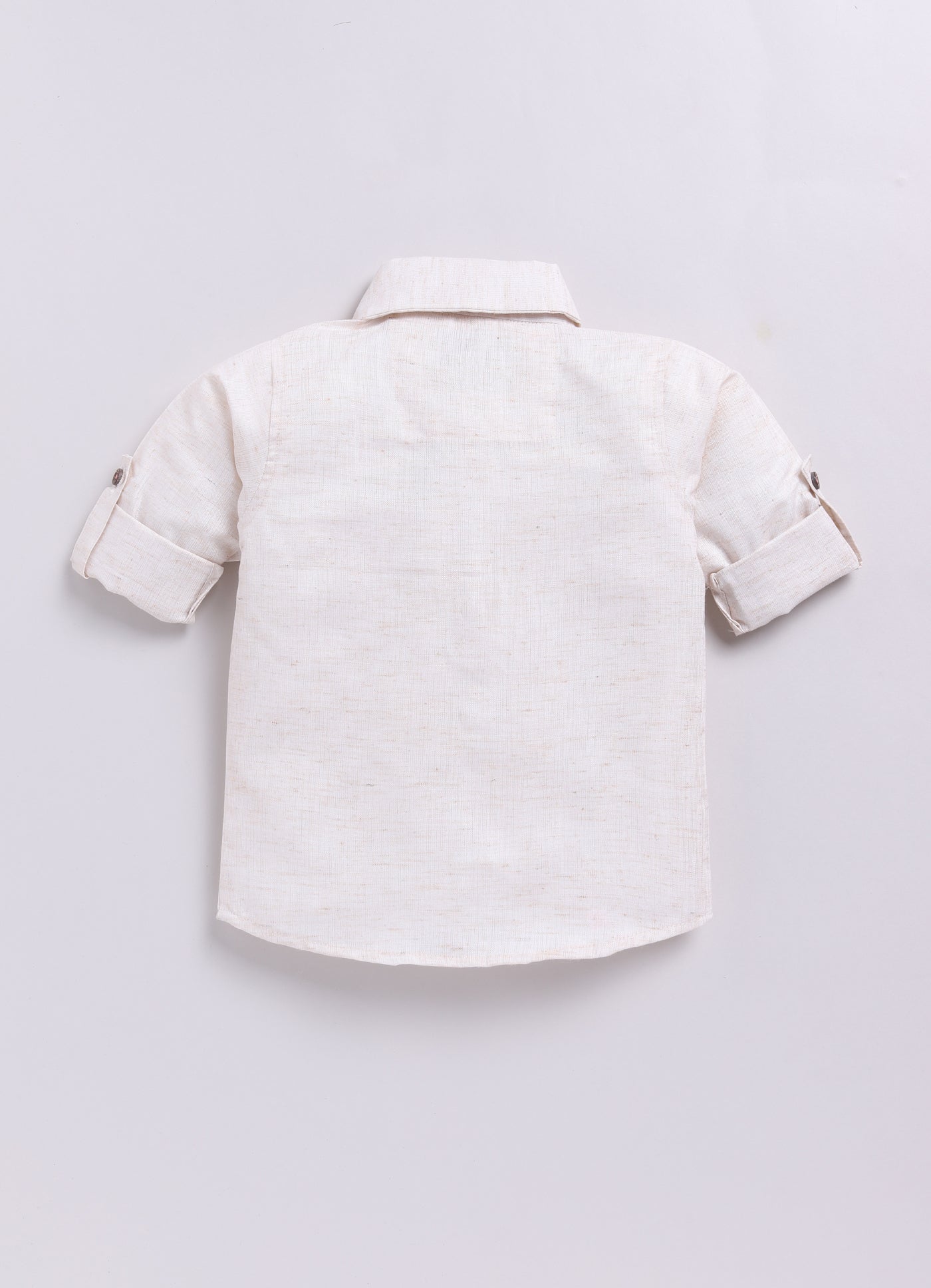 Peach Partywear Abstract Printed Full Sleeves Shirt Pant Attached Susp