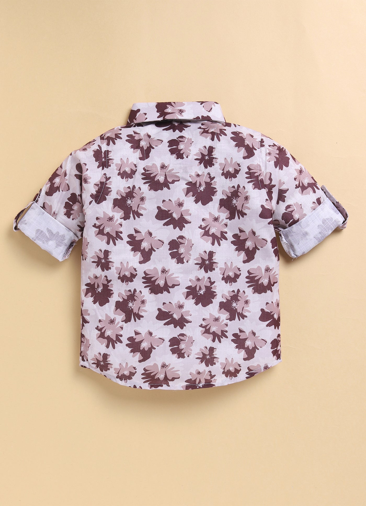 Wine Formal Partywear Waistcoat Printed Full Sleeves Shirt Pant Coord Set with Bow and Brooches
