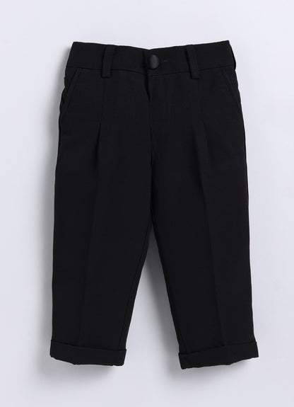 Black Shiny Velvet Coat Tuxedo Pant Shirt Set with Red Bow