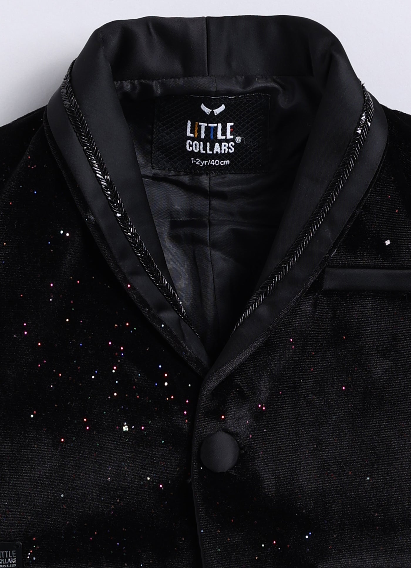 Black Shiny Velvet Coat Tuxedo Pant Shirt Set with Red Bow
