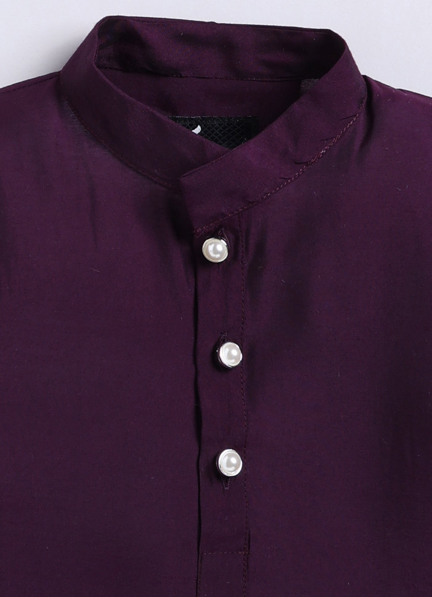 Wine Festive Floral All Over Embroidered Nehru Jacket Kurta Pajama Set