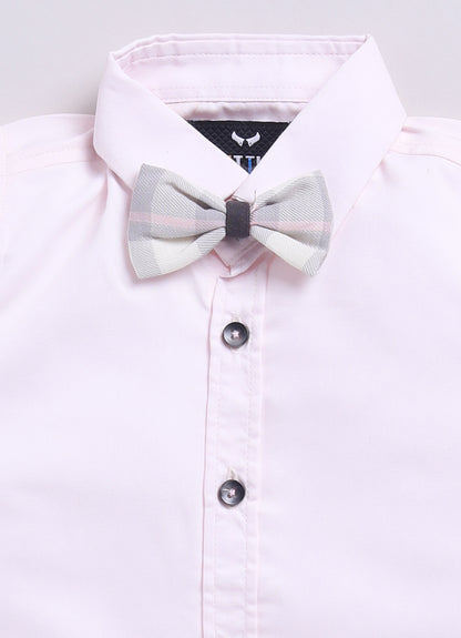 Grey Super Soft Cotton Blended 4 Piece Half Sleeves Checkered Waistcoat Half Pant Set with Bow