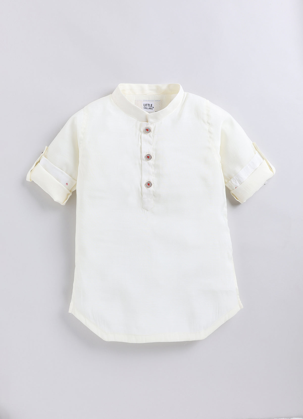 Boys  Silk  Blended Paisley Printed and Embellished Nehru Jacket, Full Sleeve Kurta and Pajama Ethnic Set - Off white