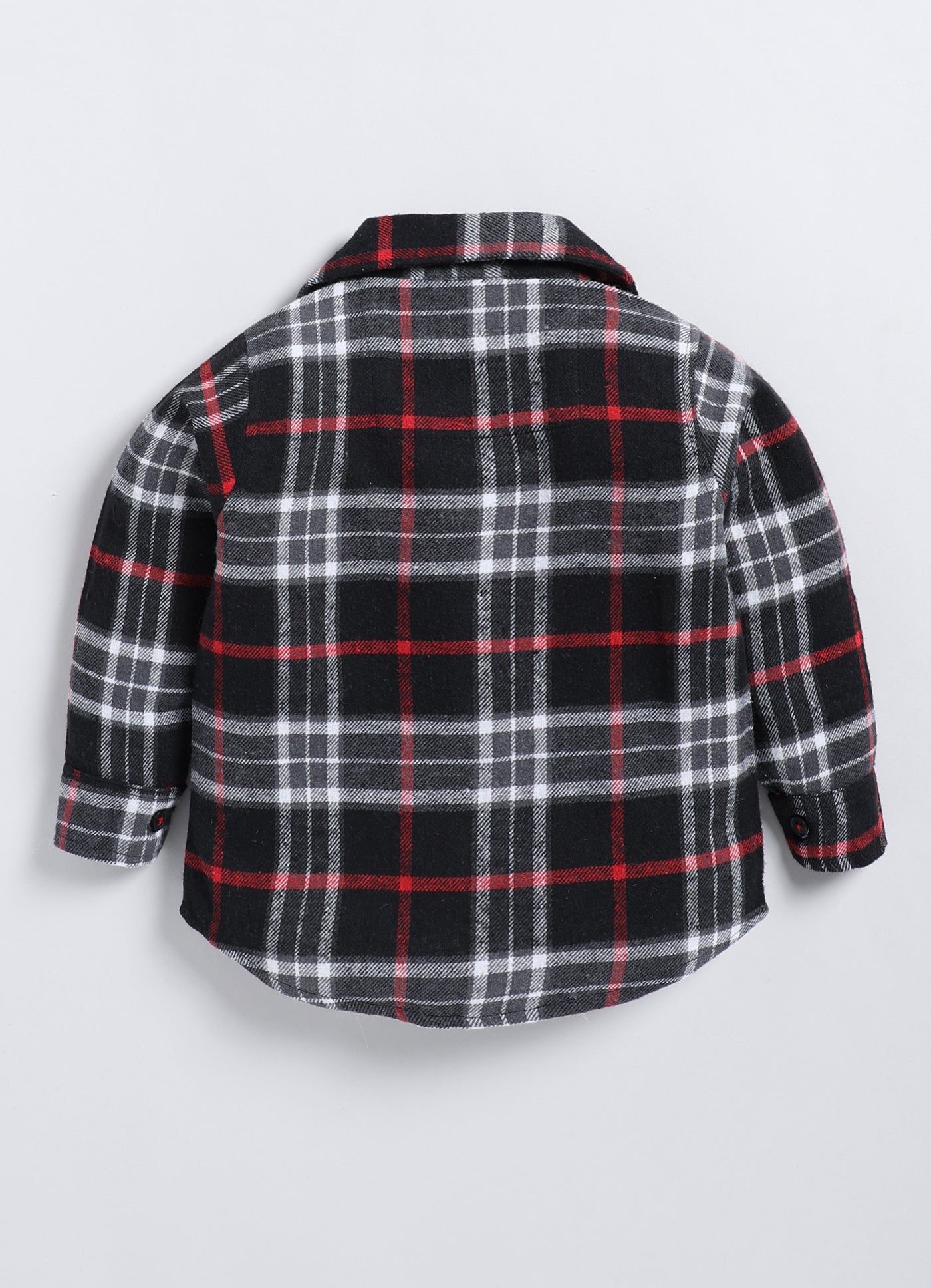 Cotton Denim Woven Full sleeved Washed Jacket with Brushed Checkered Shirt Tshirt and Trousers - Red