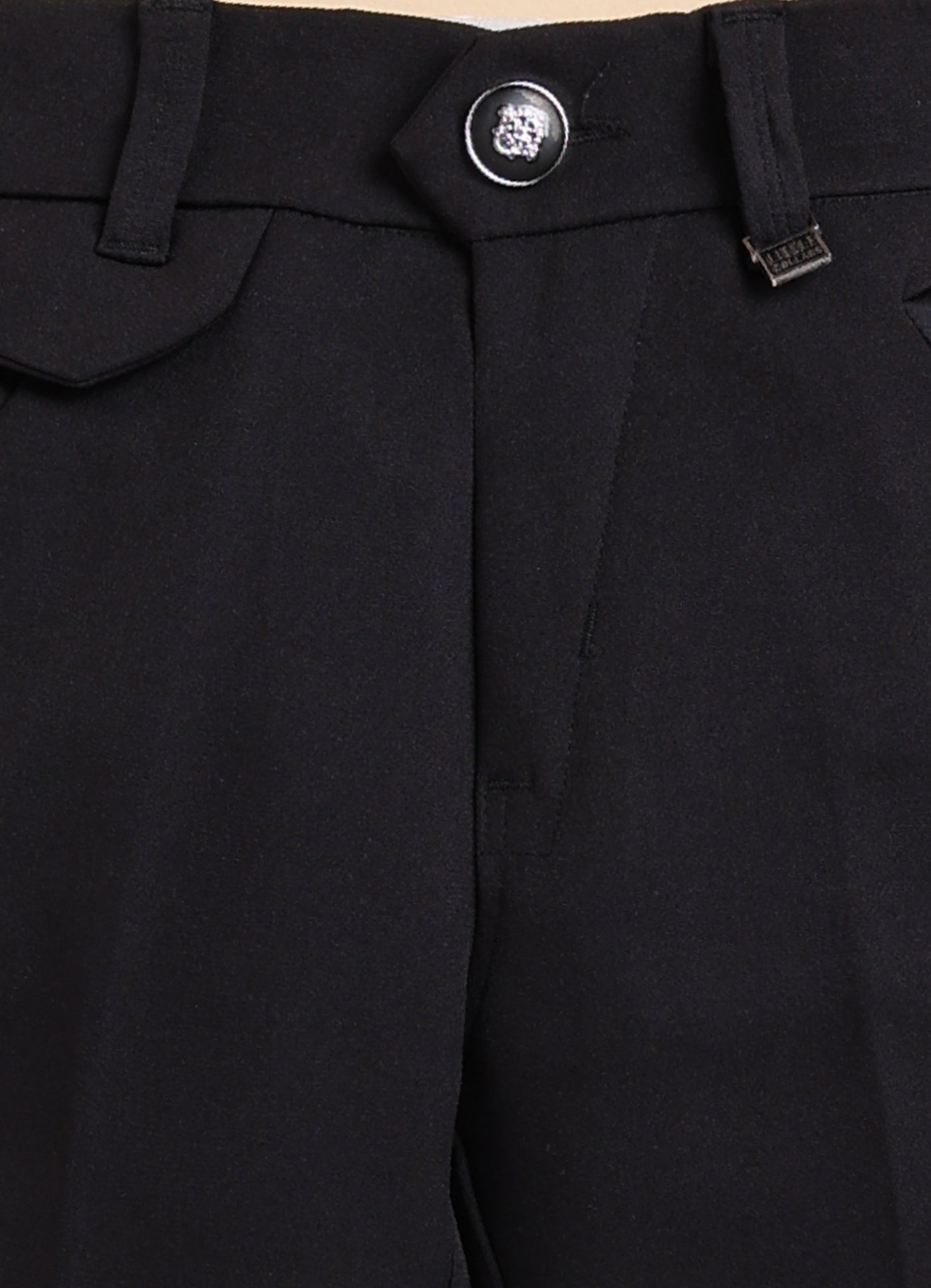 Collars Blended  Woven Full Sleeves Jaquard Waistcoat Pant with Shirt & Bow Partywear Set- Black