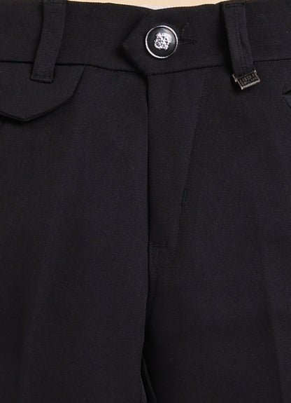 Collars Blended  Woven Full Sleeves Jaquard Waistcoat Pant with Shirt & Bow Partywear Set- Black