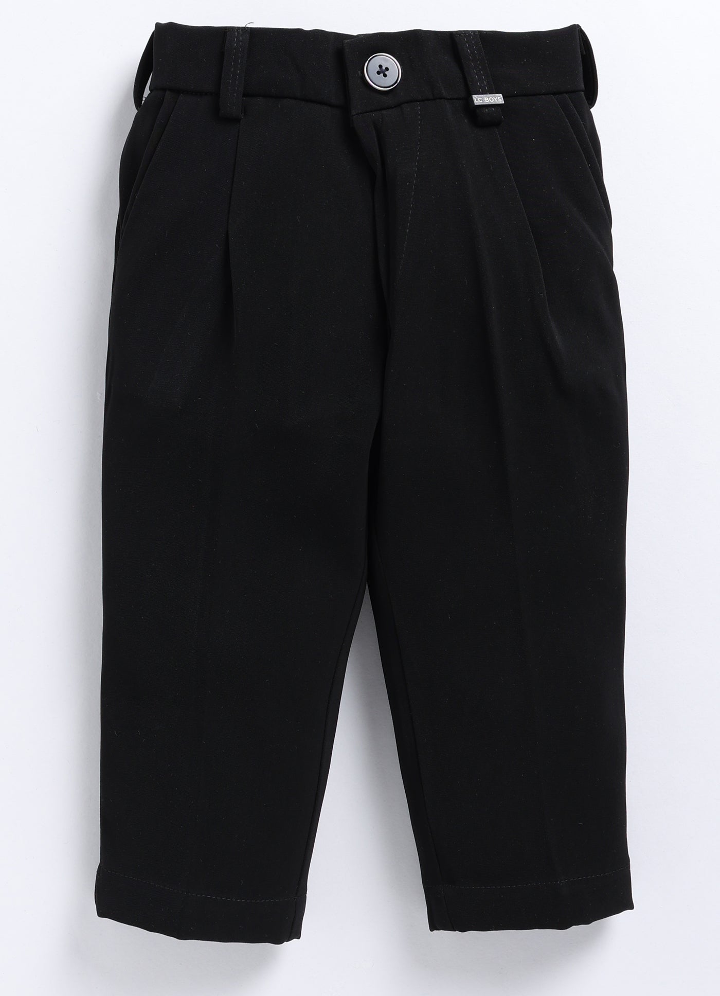 Boys Partywear Checkered Waistcoat Shirt Pant Bow Set- Black