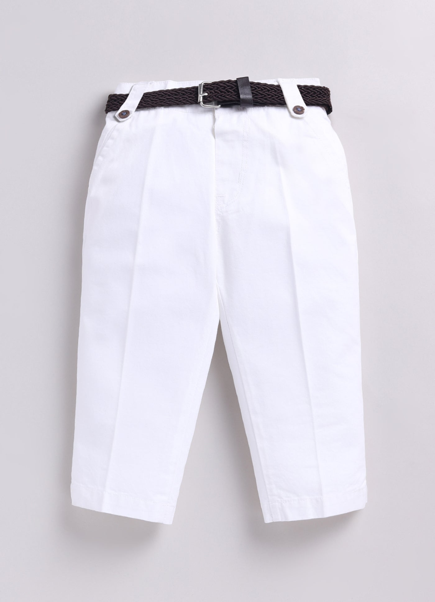 Boys Full Sleeves Cool Abstract Placement Printed Full Sleeve Shirt Pant with Belt Casual Set- Blue