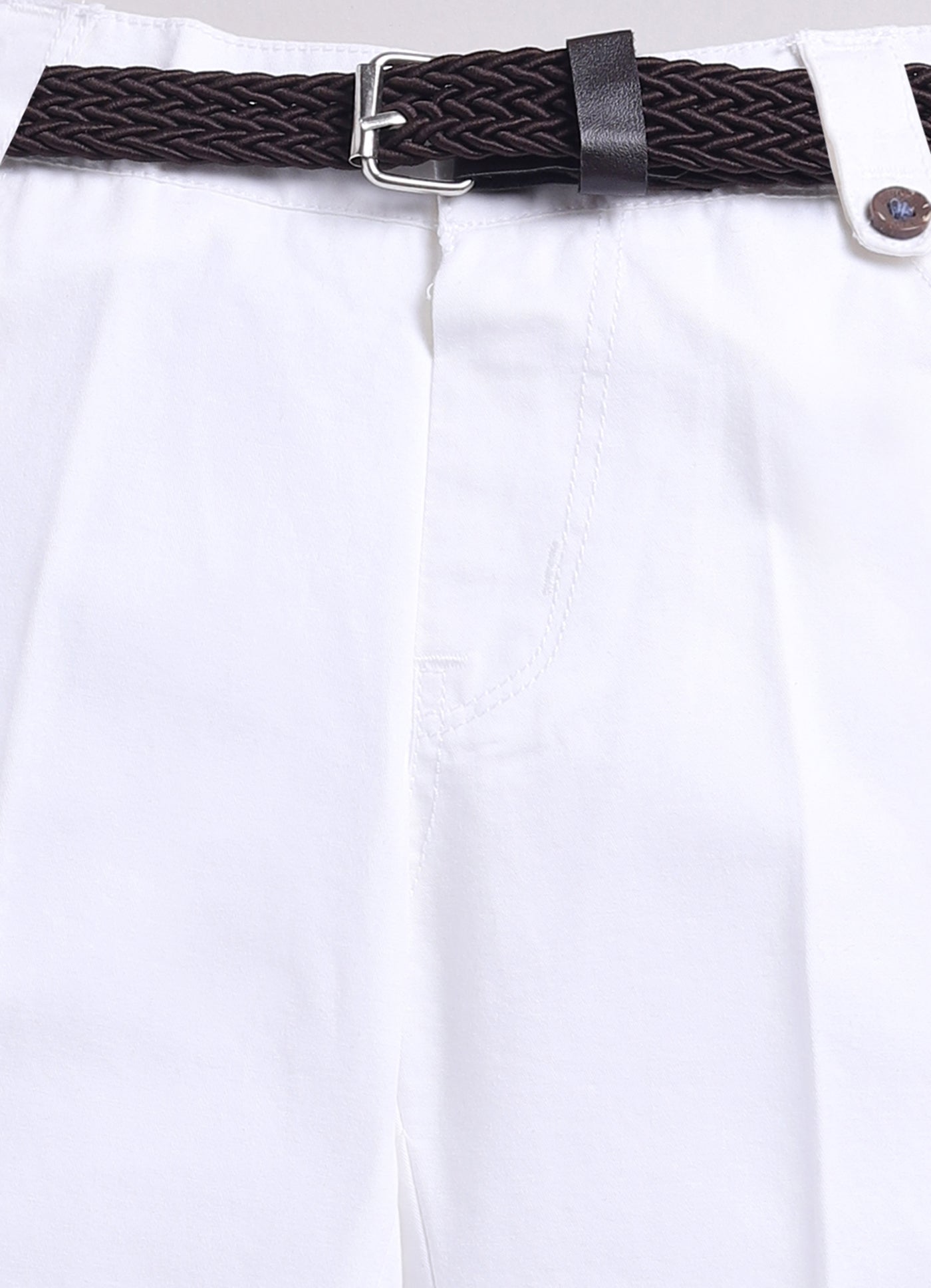 Boys Full Sleeves Cool Abstract Placement Printed Full Sleeve Shirt Pant with Belt Casual Set- Blue