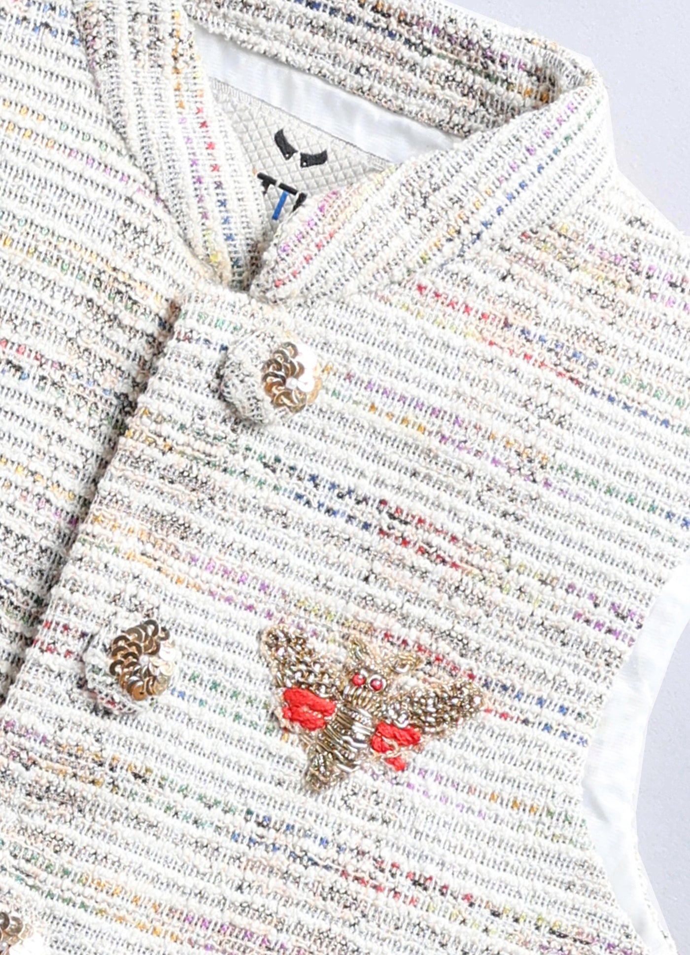 Charming Ethnic Kurta Jacket Set with Insect Embroidery for Boys