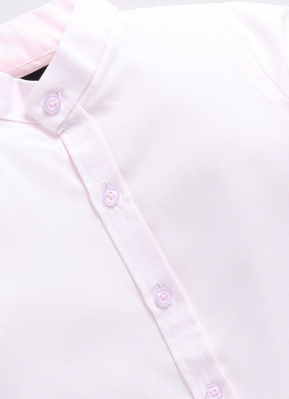 Cotton Blend Full Sleeves Solid Shirt & Pant With Sequins Embellished Owl Designed Waistcoat Set - Burgandy