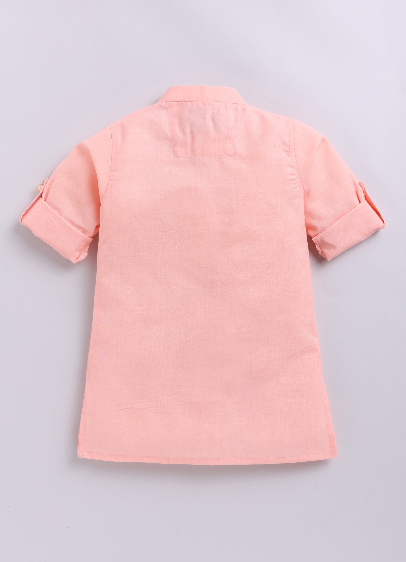 Blended Cotton Woven Full Sleeves Kurta Pajama with Pichwai Printed  Nehru Jacket Ethnic Set- D.Peach