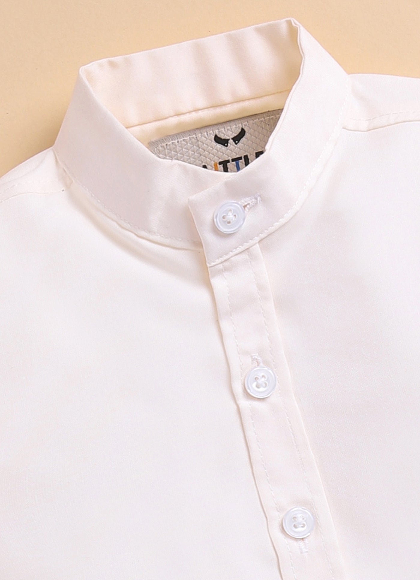 Blended Self Design Jaquard Full Sleeves Nehru Jacket Pant, Shirt with Embellished Pocket Partywear Set-  Coffee