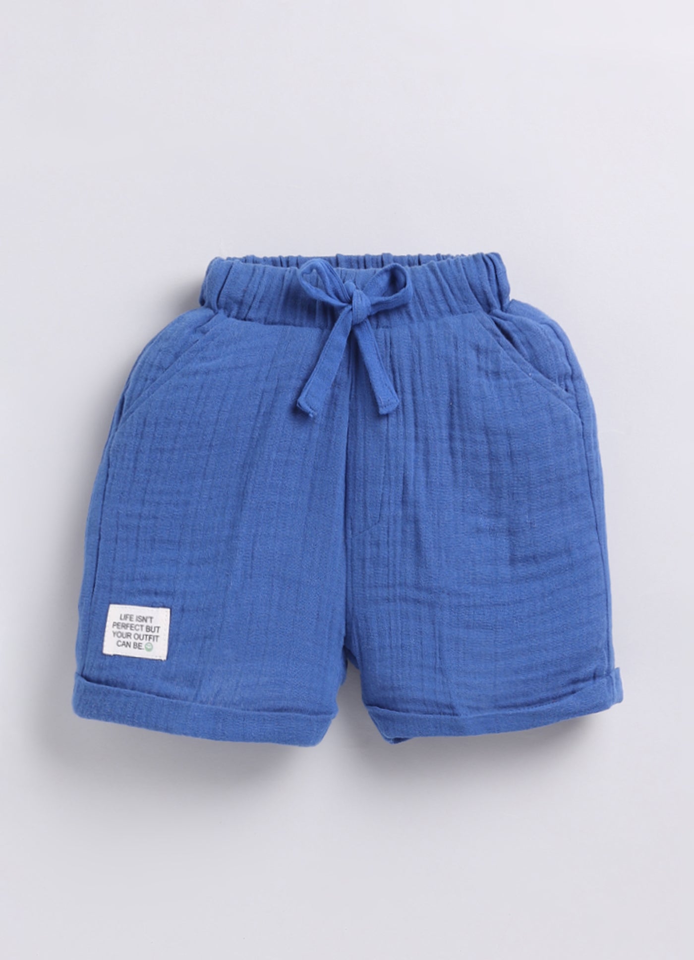 Boys Pure Muslin Cotton Animal World Printed Casual Shirt & Shorts Set - Blue