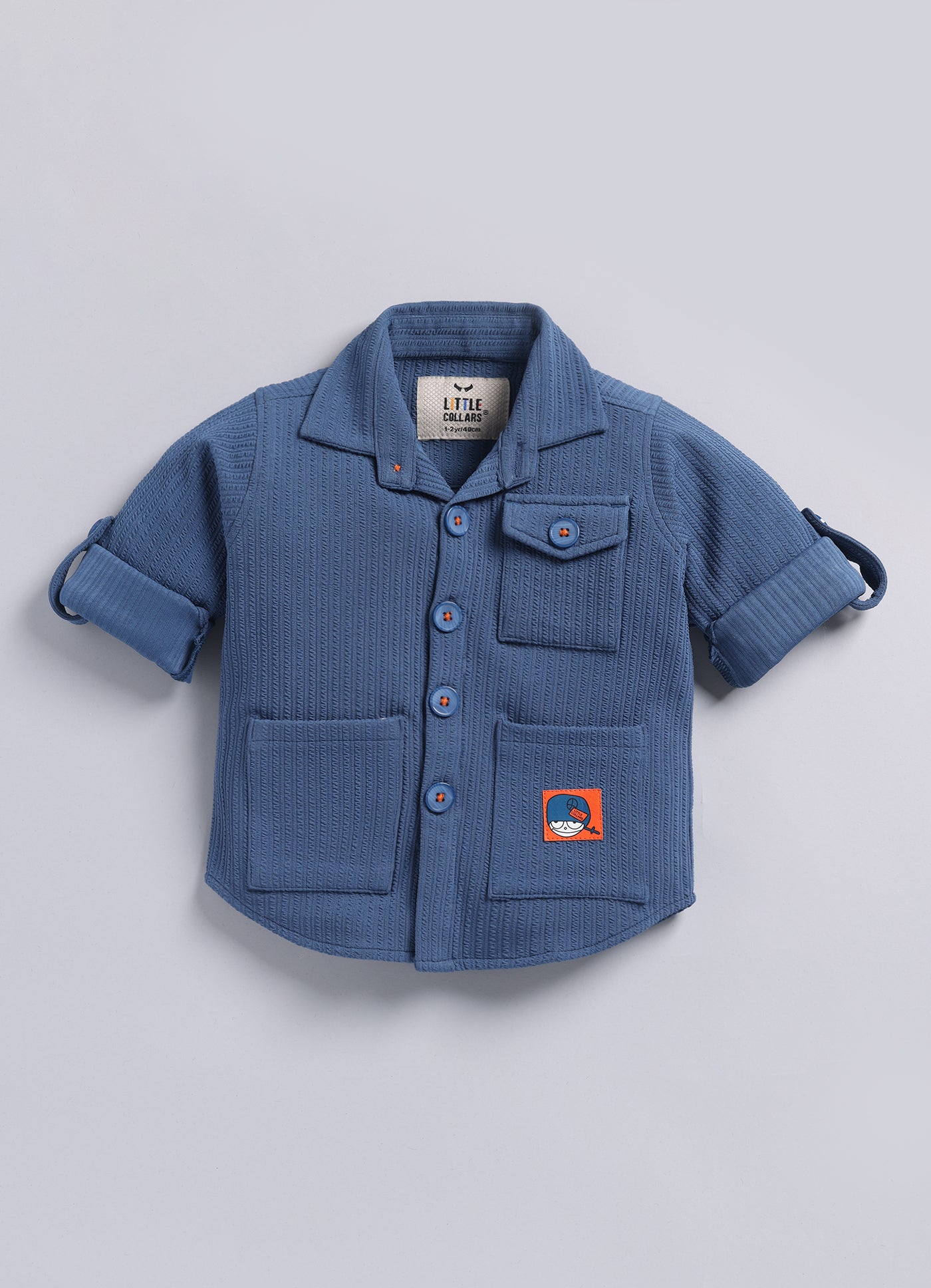 Boys Solid Bright Airport Look Coord with Tshirt Casual Set - Blue