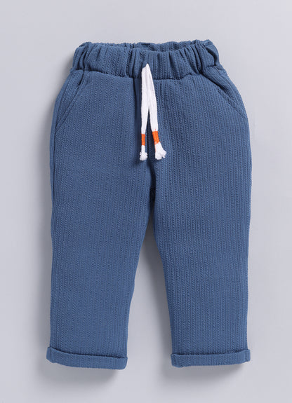 Boys Solid Bright Airport Look Coord with Tshirt Casual Set - Blue