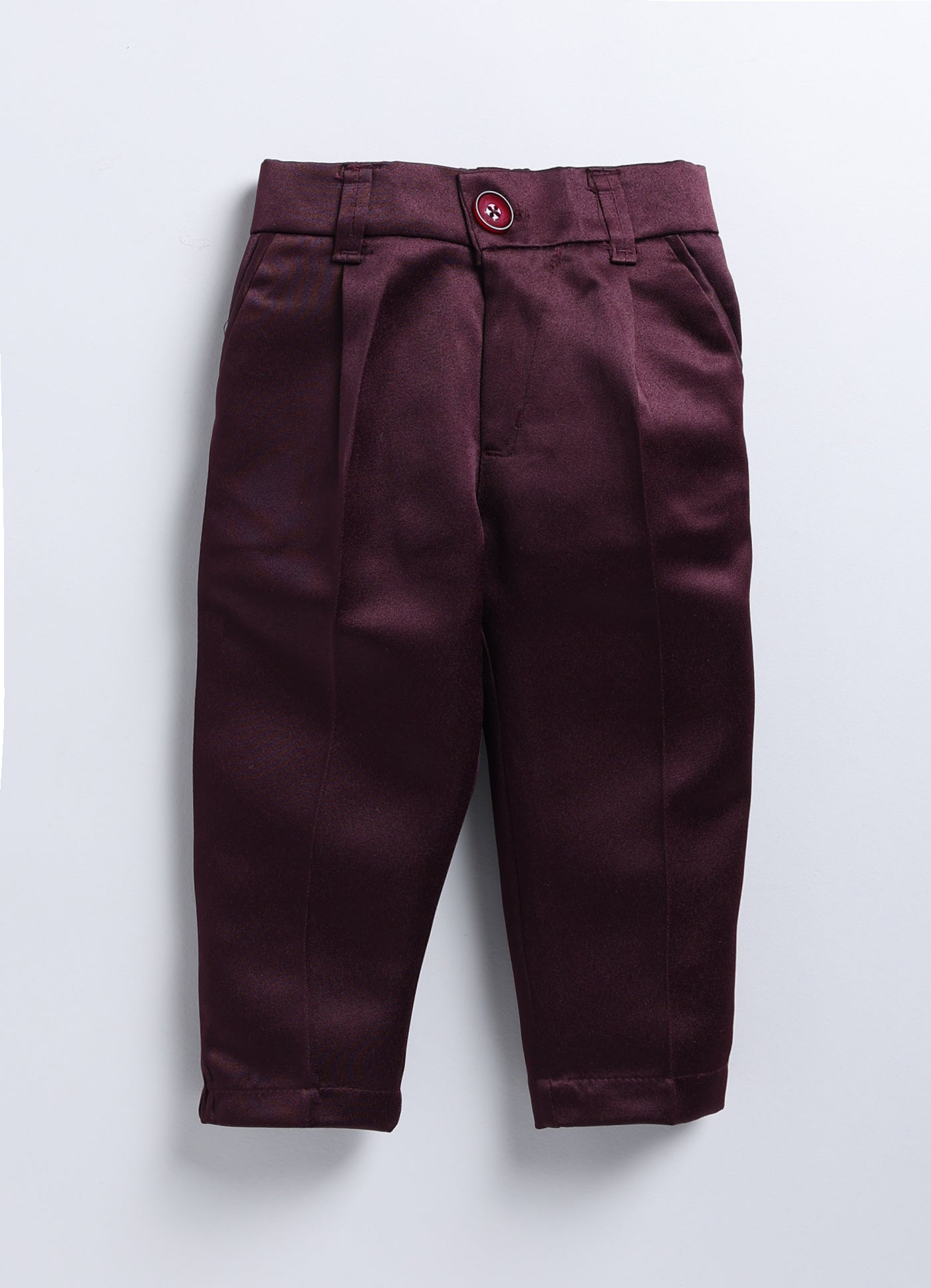 Charming Formal and Traditional Embellished Nehru Jacket Set for Boys- Wine