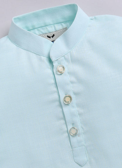 Blended Cotton Woven Full Sleeves Kurta Pajama with Pichwai Printed  Nehru Jacket Ethnic Set- Green