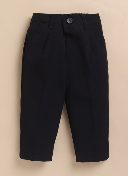 Blended Self Design Jaquard Full Sleeves Nehru Jacket Pant, Shirt with Embellished Pocket Partywear Set-  Burgundy