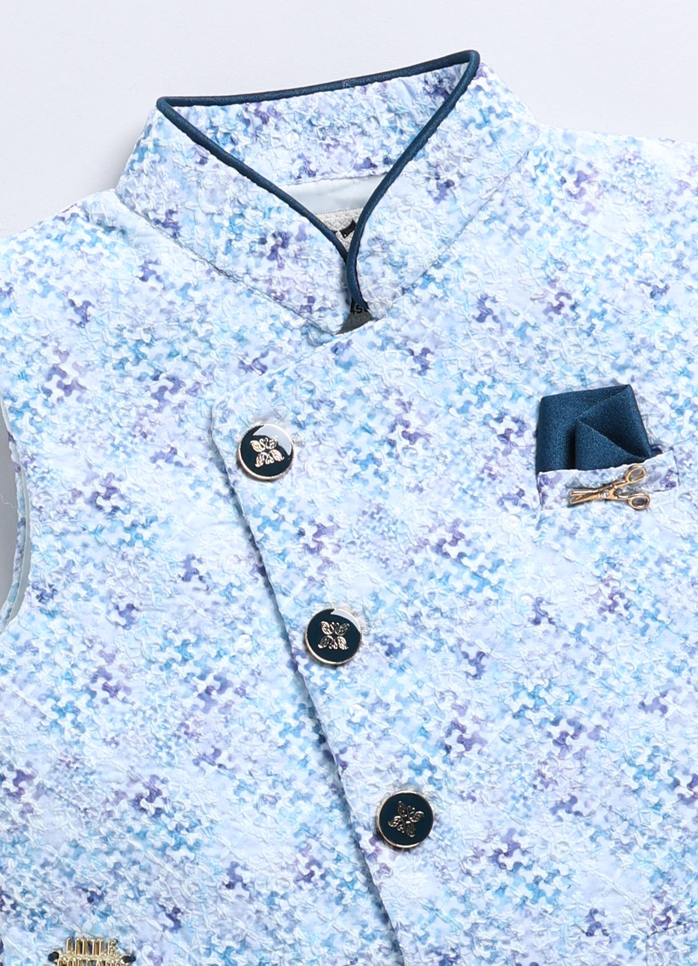 Charming Formal and Traditional Embellished Nehru Jacket Set for Boys- Green